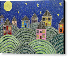 Load image into Gallery viewer, Houses on Hills At Night - Canvas Print