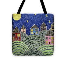 Load image into Gallery viewer, Houses on Hills At Night - Tote Bag