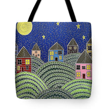 Load image into Gallery viewer, Houses on Hills At Night - Tote Bag