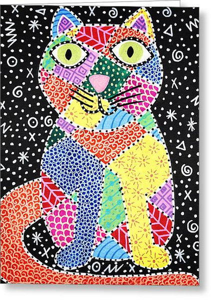 Patchwork Cat - Greeting Card