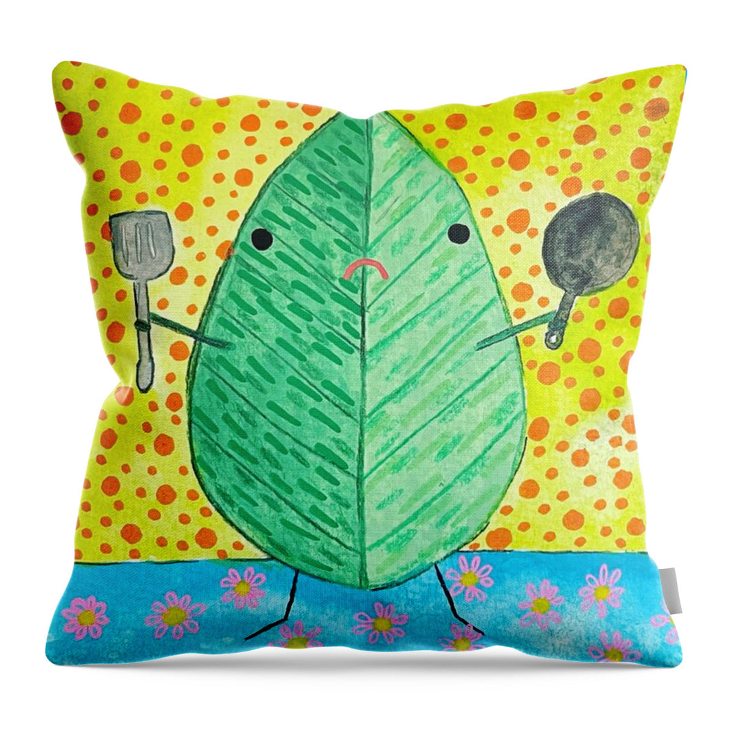 Angry Leaf - Throw Pillow