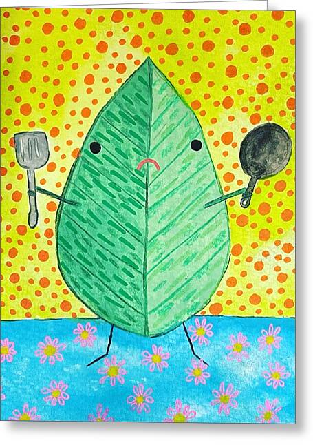 Angry Leaf - Greeting Card