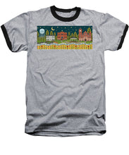 Load image into Gallery viewer, Bloom and Grow Mural City Night - Baseball T-Shirt
