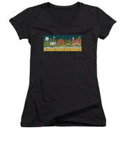 Load image into Gallery viewer, Bloom and Grow Mural City Night - Women's V-Neck
