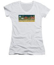 Load image into Gallery viewer, Bloom and Grow Mural City Night - Women's V-Neck
