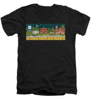 Load image into Gallery viewer, Bloom and Grow Mural City Night - Men's V-Neck T-Shirt
