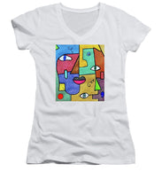 Load image into Gallery viewer, Deconstructed Faces - Women&#39;s V-Neck
