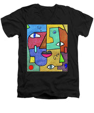 Load image into Gallery viewer, Deconstructed Faces - Men&#39;s V-Neck T-Shirt
