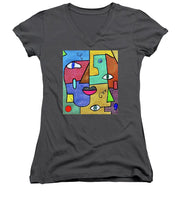 Load image into Gallery viewer, Deconstructed Faces - Women&#39;s V-Neck
