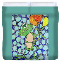 Load image into Gallery viewer, Frog with Balloons - Duvet Cover
