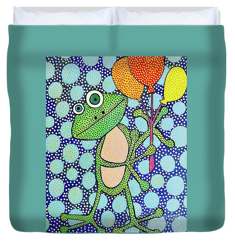 Frog with Balloons - Duvet Cover