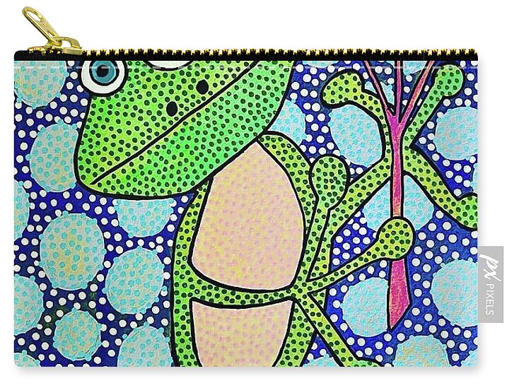 Frog with Balloons - Zip Pouch