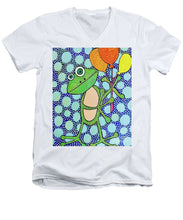 Load image into Gallery viewer, Frog with Balloons - Men's V-Neck T-Shirt
