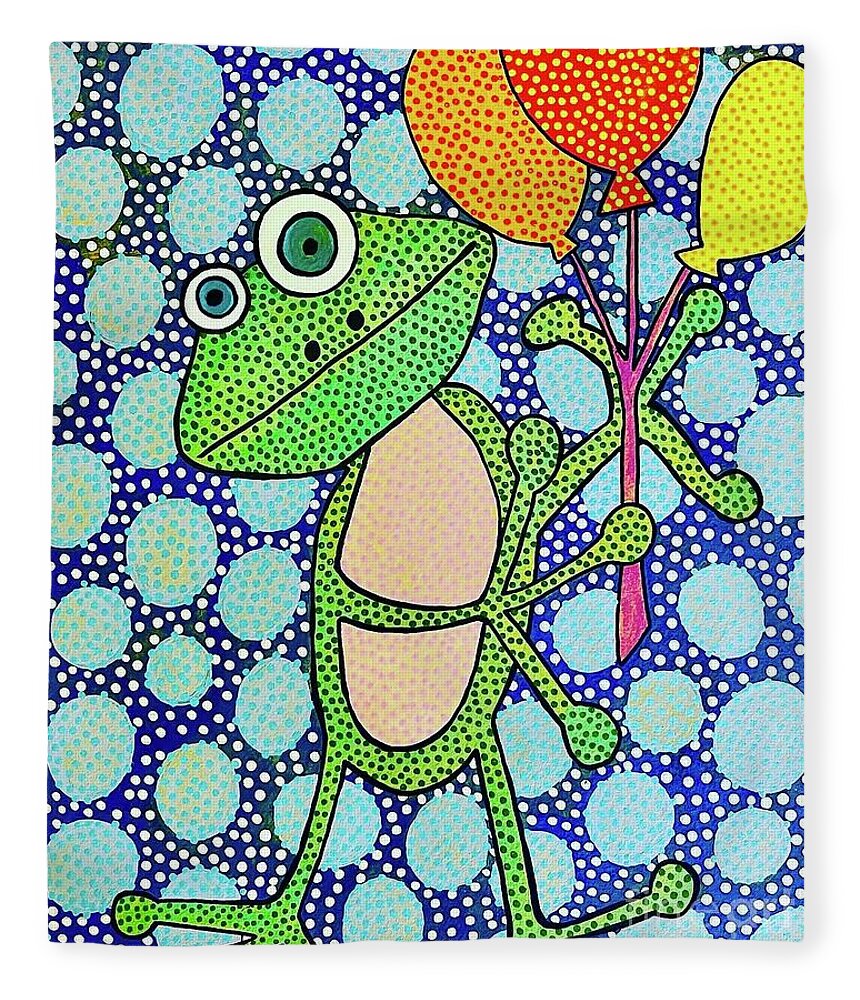 Frog with Balloons - Blanket