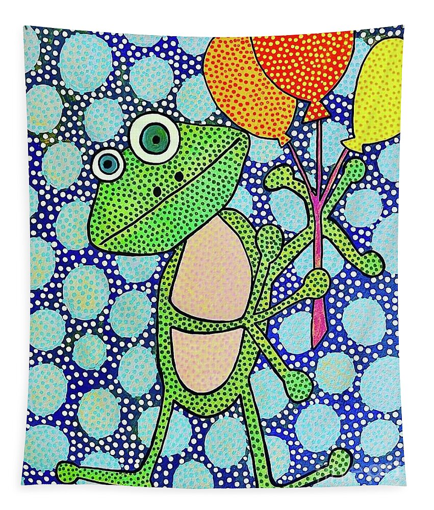 Frog with Balloons - Tapestry