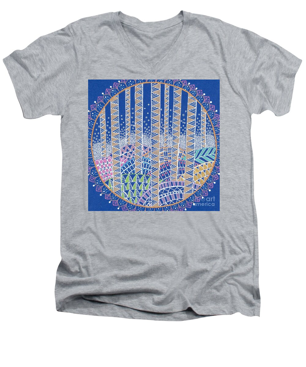 Hills and Trees Mandala - Men's V-Neck T-Shirt