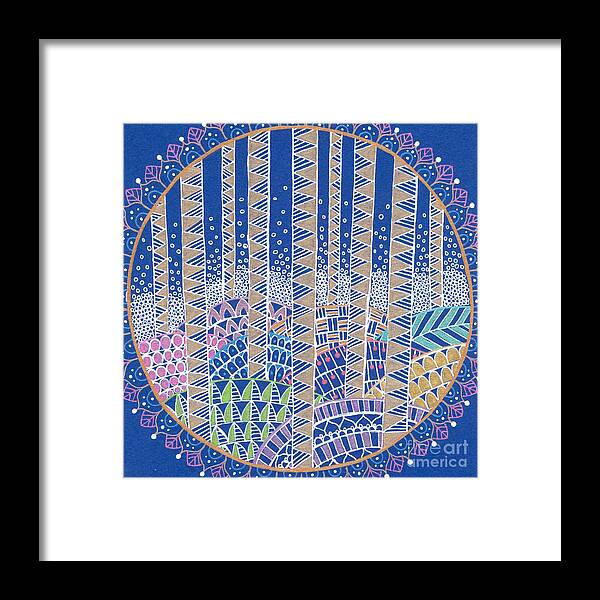 Hills and Trees Mandala - Framed Print