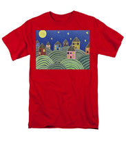 Load image into Gallery viewer, Houses on Hills At Night - Men&#39;s T-Shirt  (Regular Fit)
