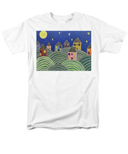 Load image into Gallery viewer, Houses on Hills At Night - Men&#39;s T-Shirt  (Regular Fit)
