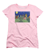 Load image into Gallery viewer, Houses on Hills At Night - Women&#39;s T-Shirt (Standard Fit)
