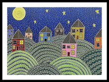 Load image into Gallery viewer, Houses on Hills At Night - Framed Print
