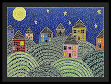 Load image into Gallery viewer, Houses on Hills At Night - Framed Print
