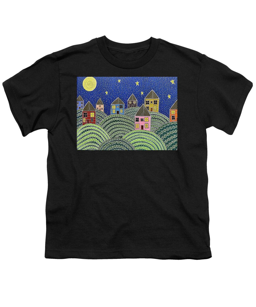 Houses on Hills At Night - Youth T-Shirt