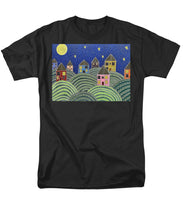 Load image into Gallery viewer, Houses on Hills At Night - Men&#39;s T-Shirt  (Regular Fit)
