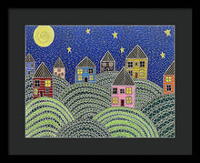 Load image into Gallery viewer, Houses on Hills At Night - Framed Print
