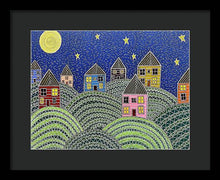 Load image into Gallery viewer, Houses on Hills At Night - Framed Print
