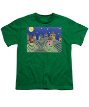 Load image into Gallery viewer, Houses on Hills At Night - Youth T-Shirt
