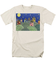 Load image into Gallery viewer, Houses on Hills At Night - Men&#39;s T-Shirt  (Regular Fit)
