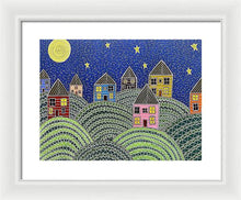 Load image into Gallery viewer, Houses on Hills At Night - Framed Print
