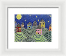 Load image into Gallery viewer, Houses on Hills At Night - Framed Print
