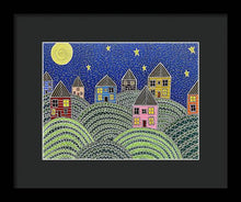 Load image into Gallery viewer, Houses on Hills At Night - Framed Print
