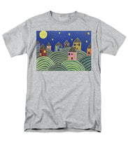 Load image into Gallery viewer, Houses on Hills At Night - Men&#39;s T-Shirt  (Regular Fit)
