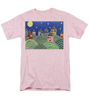 Load image into Gallery viewer, Houses on Hills At Night - Men&#39;s T-Shirt  (Regular Fit)
