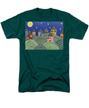 Load image into Gallery viewer, Houses on Hills At Night - Men&#39;s T-Shirt  (Regular Fit)
