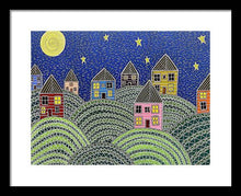 Load image into Gallery viewer, Houses on Hills At Night - Framed Print
