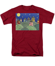 Load image into Gallery viewer, Houses on Hills At Night - Men&#39;s T-Shirt  (Regular Fit)
