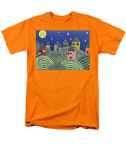 Load image into Gallery viewer, Houses on Hills At Night - Men&#39;s T-Shirt  (Regular Fit)
