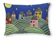 Load image into Gallery viewer, Houses on Hills At Night - Throw Pillow
