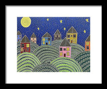 Load image into Gallery viewer, Houses on Hills At Night - Framed Print
