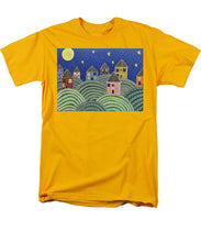 Load image into Gallery viewer, Houses on Hills At Night - Men&#39;s T-Shirt  (Regular Fit)
