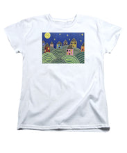 Load image into Gallery viewer, Houses on Hills At Night - Women&#39;s T-Shirt (Standard Fit)
