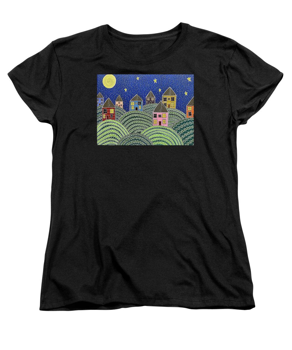 Houses on Hills At Night - Women's T-Shirt (Standard Fit)