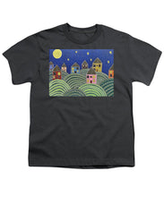 Load image into Gallery viewer, Houses on Hills At Night - Youth T-Shirt
