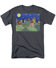 Load image into Gallery viewer, Houses on Hills At Night - Men&#39;s T-Shirt  (Regular Fit)
