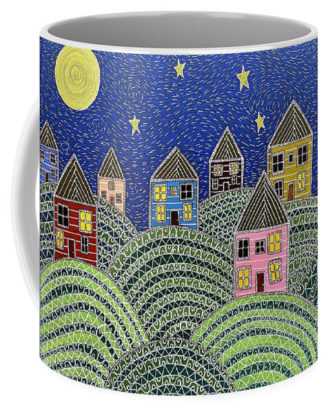 Houses on Hills At Night - Mug