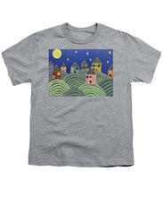 Load image into Gallery viewer, Houses on Hills At Night - Youth T-Shirt
